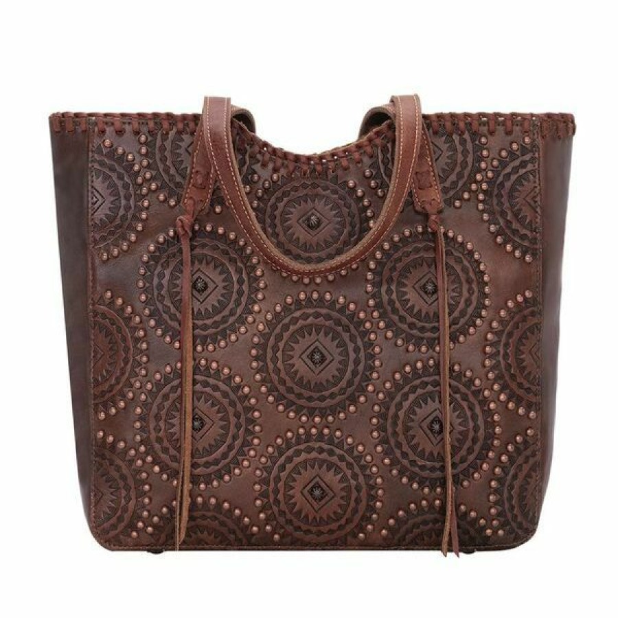 * American West Women'S Maya Zip Top Tote Brown Popular Bags & Purses