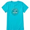 * Life Is Good Women'S Tie Dye Brand Coin Crusher-Lite Short Sleeve Crew Online Sales Shirts