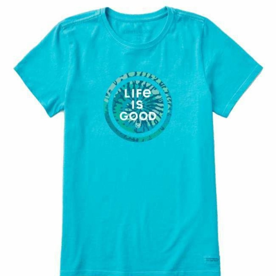 * Life Is Good Women'S Tie Dye Brand Coin Crusher-Lite Short Sleeve Crew Online Sales Shirts