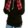 * Ampersand Avenue Women'S Checks Out Red Doublehood ?Sweatshirt Attractive Hoodies & Sweatshirts