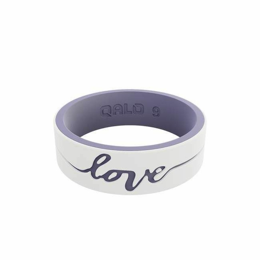 * Qalo Women'S Strata Love Ring Best Price White/Lilac Jewelry