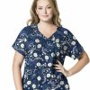 * Wonderwink Women'S Printed Mock Wrap Top New Threads Scrubs