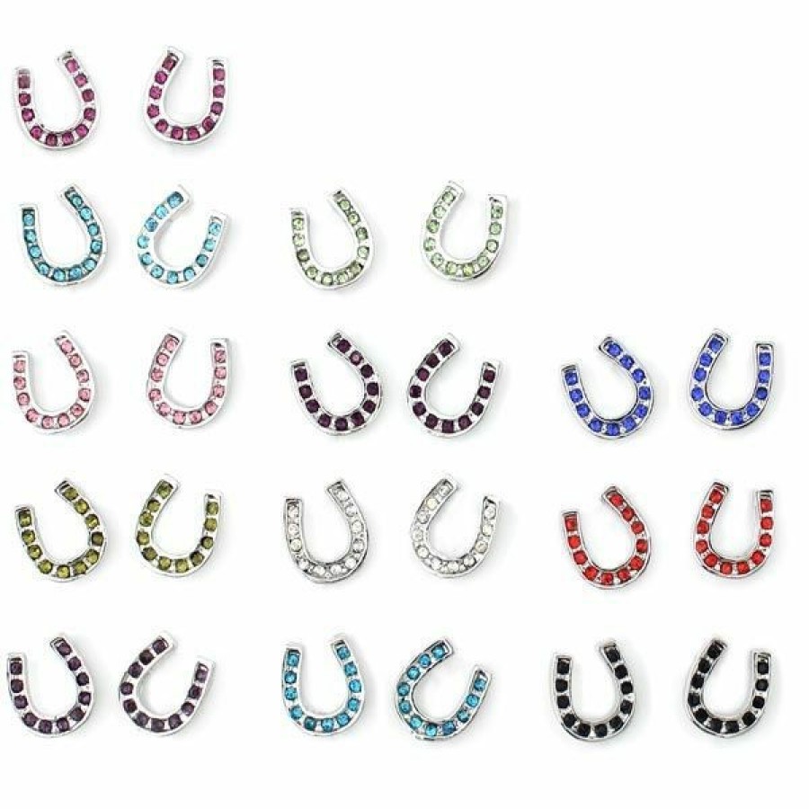 * Wyo-Horse Rhinestone Horseshoe Earrings Quality Guarantee Violet Jewelry