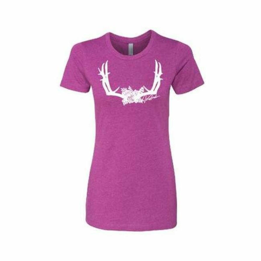 * Westrek Hunting Women'S Floral Antler Short Sleeve Tee Shirt New Arrivals Shirts