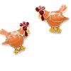 * Wyo-Horse Enamel Chicken Earrings Discount Jewelry