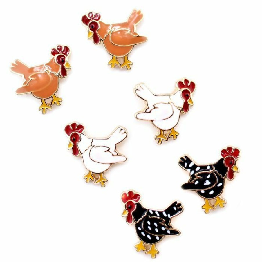 * Wyo-Horse Enamel Chicken Earrings Discount Jewelry