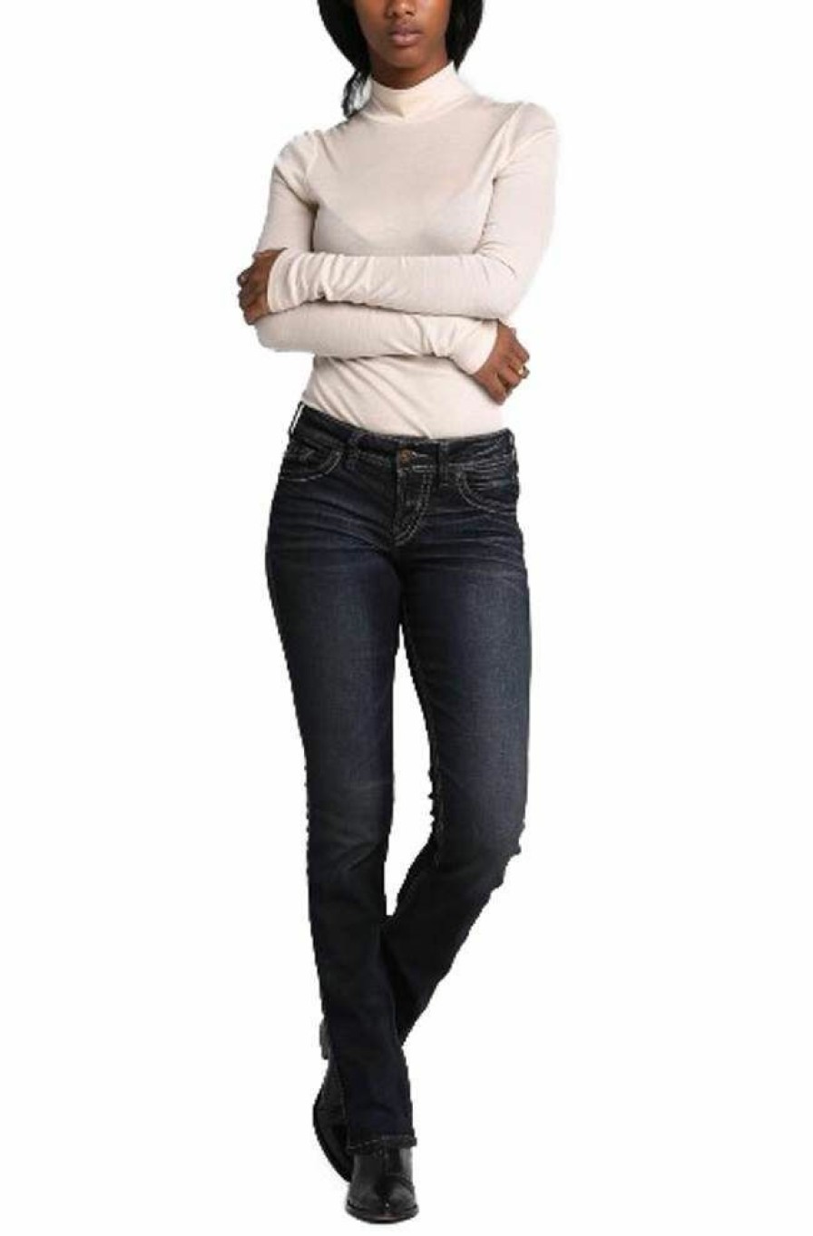 * Silver Jeans Women'S Suki Mid Rise Curvy Fit Slim Bootcut Power Stretch Denim Jeans Online Store Pants