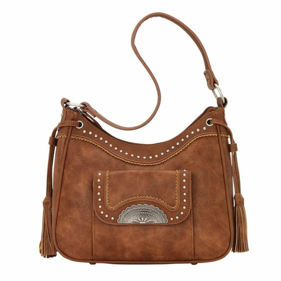 * American West Women'S Guns And Roses Shoulder Bag Brown Best Price Bags & Purses