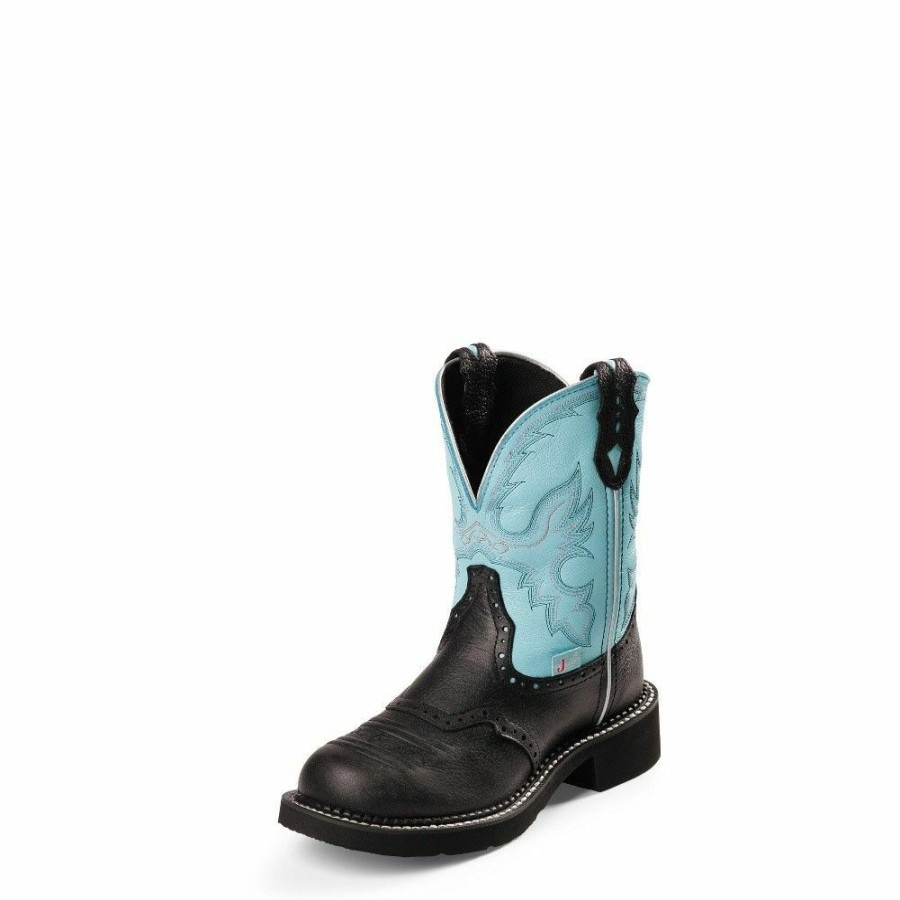 * Justin Women'S Gemma Boots Popular Light Blue Cowboy Boots