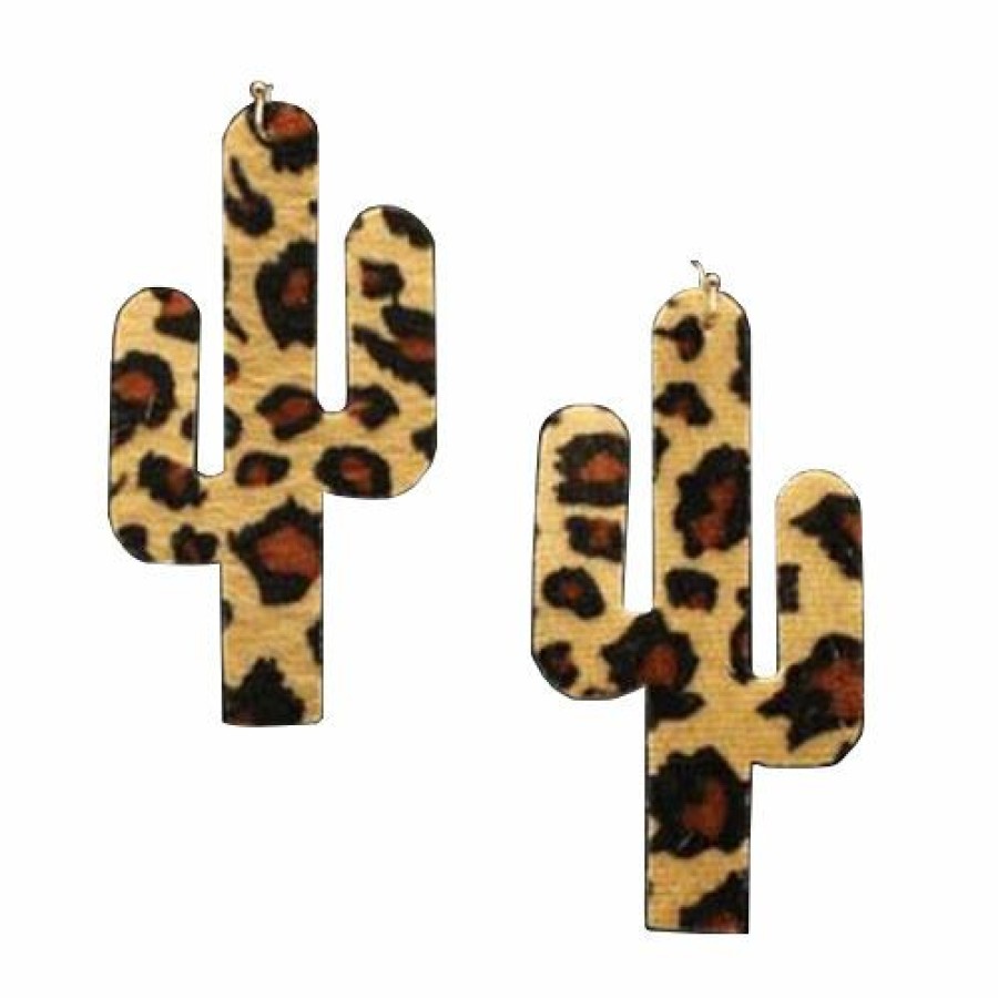 * Blazin Roxx Leopard Cactus Earrings Online Store Jewelry