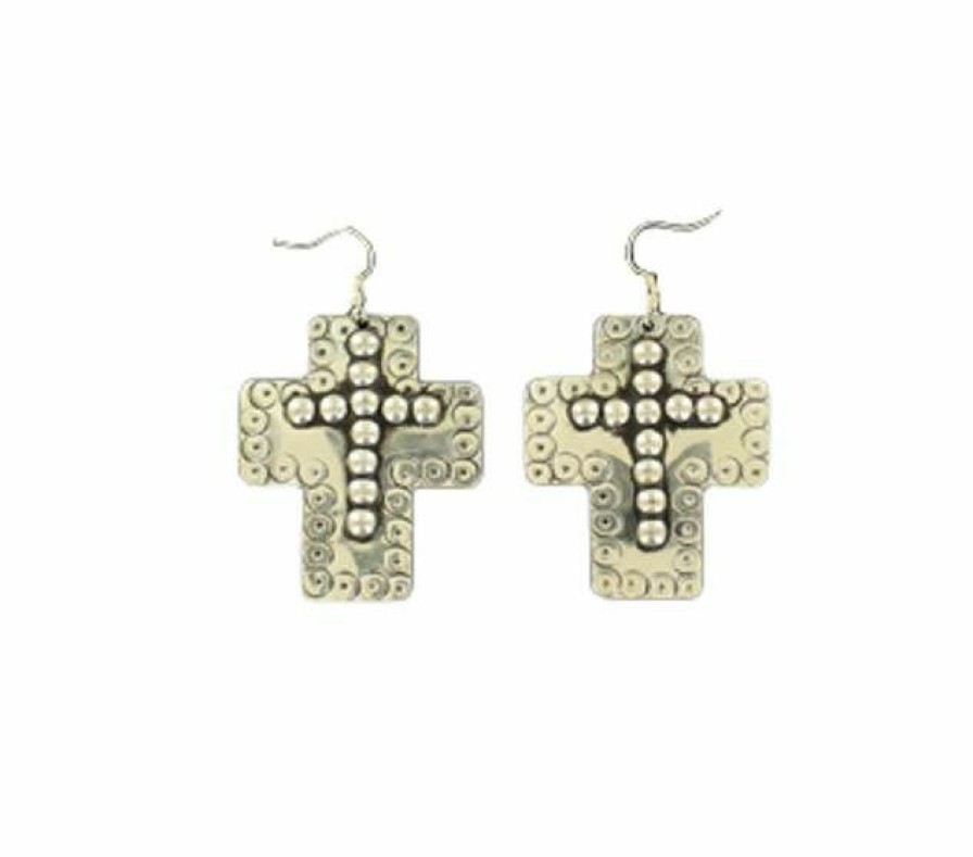 * Blazin Roxx Women'S Western Cross Earrings Silver Crazy Deals Jewelry