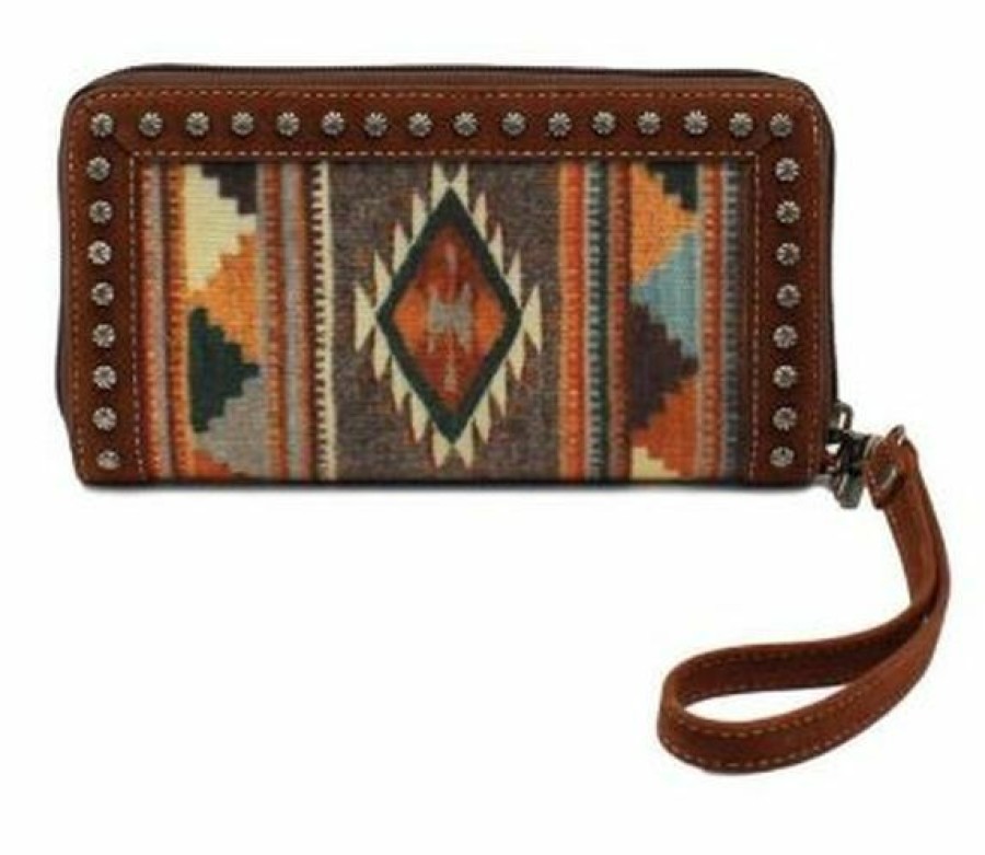 * Blazin Roxx Women'S Southwest Aztec Wallet Clutch Brown Best Sale Wallets