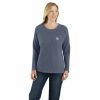 * Carhartt Women'S Relaxed Fit Heavyweight Crewneck Thermal Pocket Long Sleeve Shirt New Threads Shirts