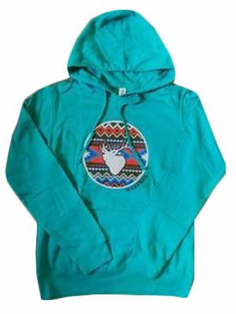 * Westrek Hunting Women'S Aztec Elk Hoodie Online Sales Teal Hoodies & Sweatshirts