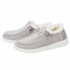 * Hey Dude Women'S Wendy Corduroy Faux Fur Shoes Best Price Gray Slip Ons