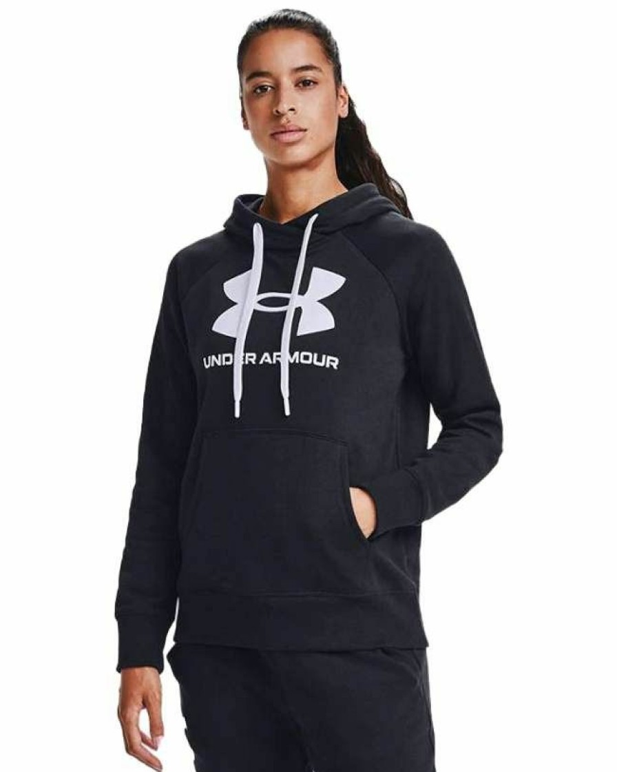 * Under Armour Women'S Rival Fleece Logo Hoodie Cheap Black/White Hoodies & Sweatshirts