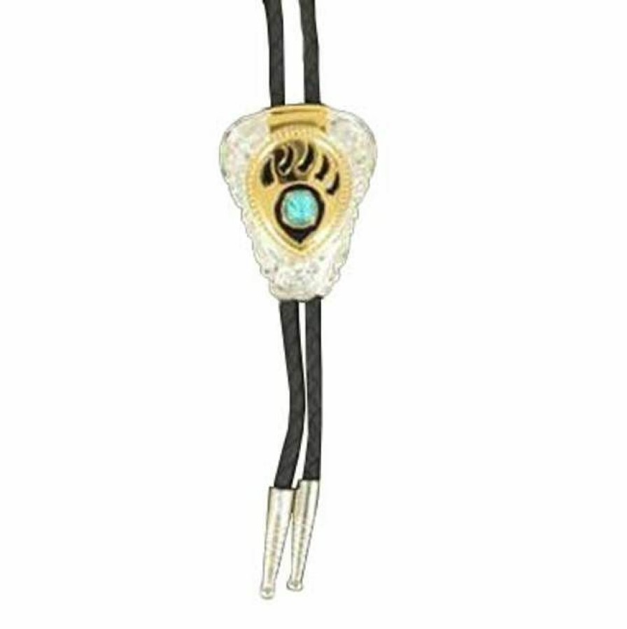 * Double S Men'S Bear Paw Bolo Tie Cheap Jewelry